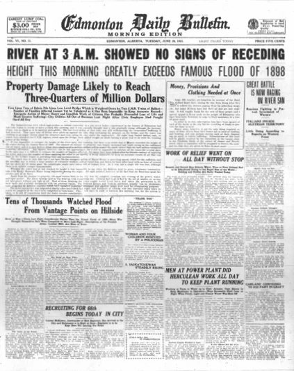 1915 – Edmonton Flood Disaster