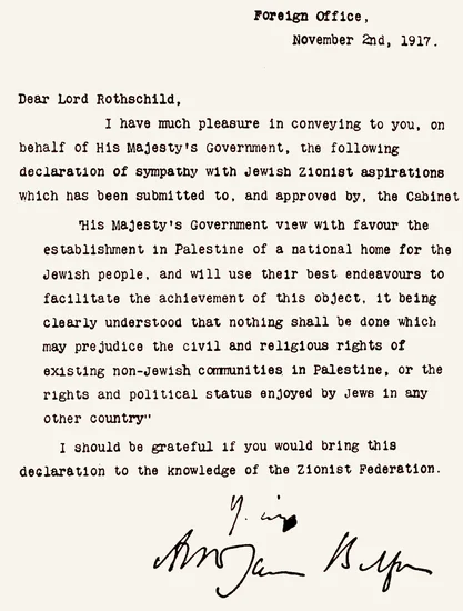 1917 – Balfour Declaration Published
