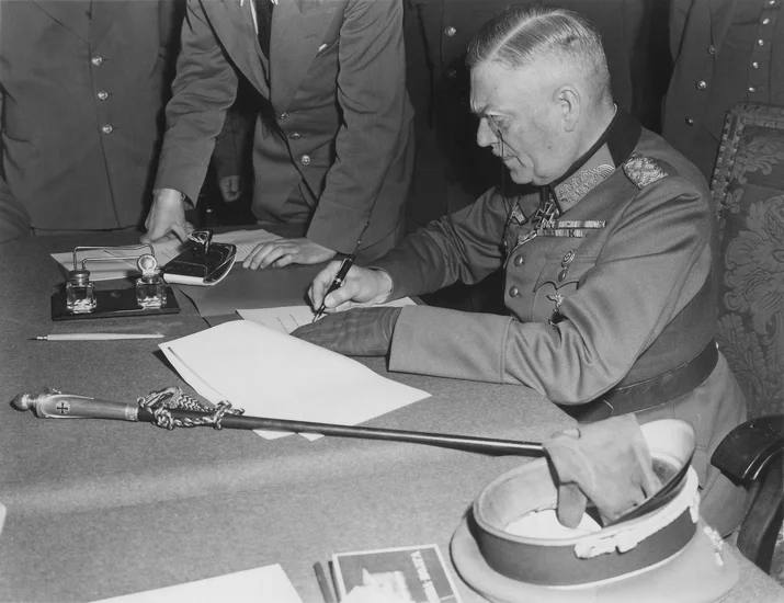 1945 – World War II German Surrender Takes Effect