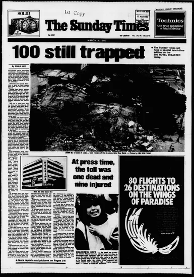 1986 – Hotel New World Collapses