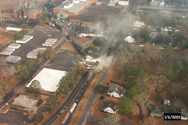2005 – Train Collision Releases Chlorine Gas