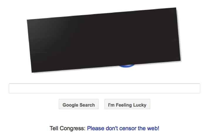 2012 – Websites Protest SOPA and PIPA